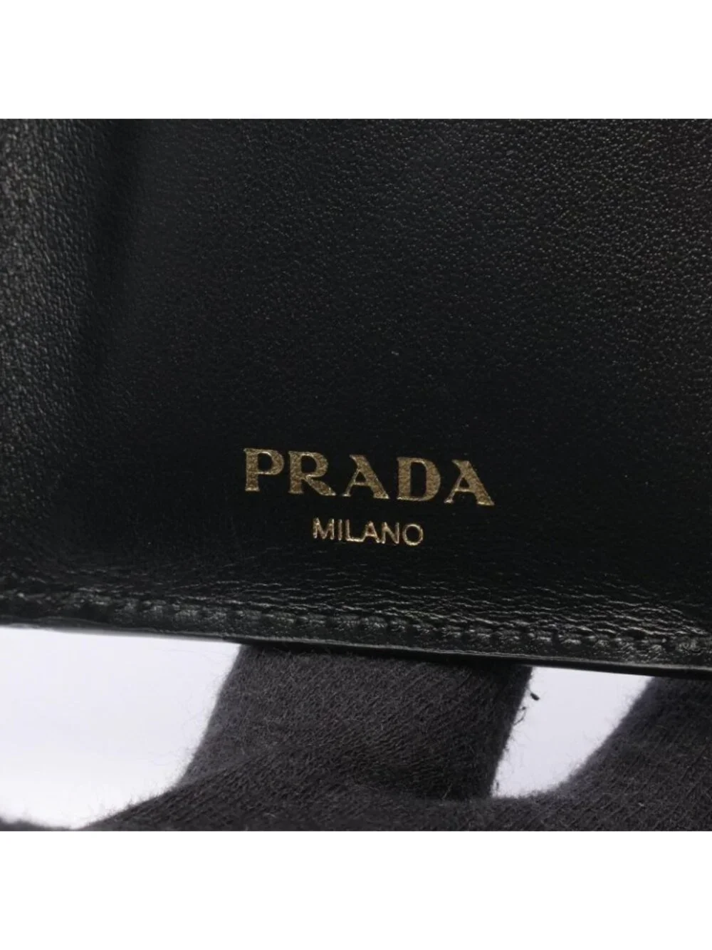 Prada Trifold Wallet Vitello Move Compact Black Leather